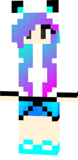 blue and pink panda girl