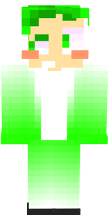 blushing green and white guy