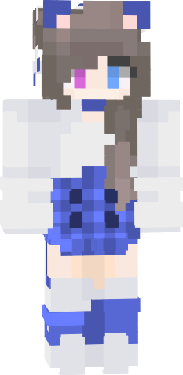 Preview of texture: kawaii cat girl diff color eyes blue