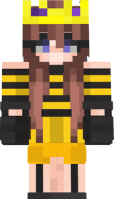 Purple bee girl with crown and horns