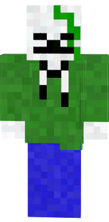 Skeleton in green hoodie