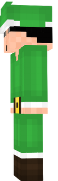 Jorge in an elf suit.