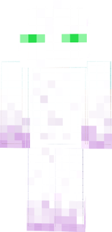 whit enderman with purpple at ends of hands/arms and legs/feet and a little bit all over and green eyes