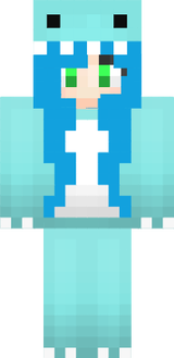 Fille dino bleu