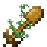 Wooden shovel with vines