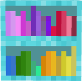blue rainbow bookshelf