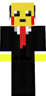 pykachu in a sout red ty
