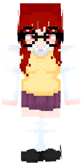 Saiko Chan (Saiko no Sutoka) Yandere Mode, psycho, school unifrom, girl, red hair, glasses, sweet, cute, hot, pretty, horror, Anime