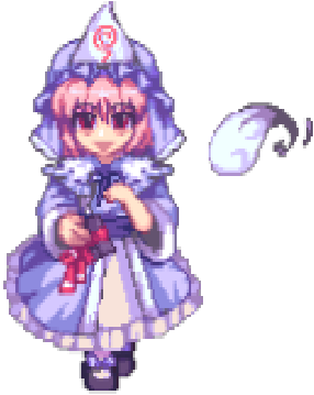 Touhou Yuyuko Saigyouji Touhoucraft Pixel Art - image Họa tiết - NovaSkin