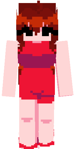 Preview of texture: Girlfriend/GF (Friday Night Funkin') rap battle host, red dress, auburn hair, sweet, cute, pretty, girl, FNF