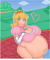 Thicc Princess Peach Super Mario Bros Pixel Art