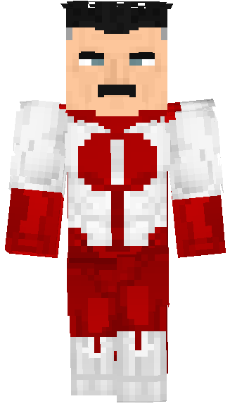 Preview of texture: Omni-Man/Nolan Grayson (Invincible) anti-hero, villain, viltrumite, evil superman ,handsome, moustache, red and white, Image Comics, Amazon Prime
