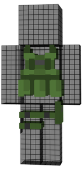 Green bulletproof vest with holster