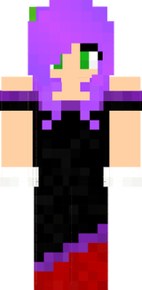 Purple Outined Black Dress