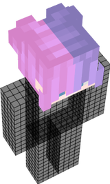 Cabeça roxa e rosa