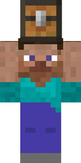 steve segurando baú