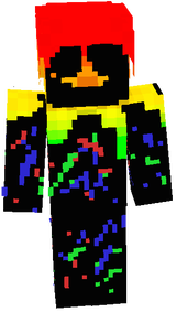 glitched twisted rainbow steve