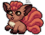 Vulpix Pokemon Pixel Art