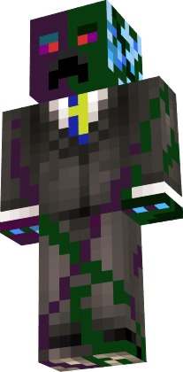 Preview of texture: Flux and Enderism Blue creeper in a suit