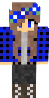 Blue Plaid Cute Girl