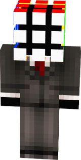rubick cube in a suit