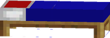 blue bed