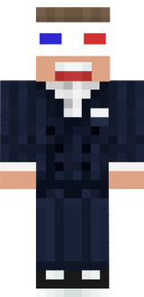 Minecraft Fan w/ Blue Suit
