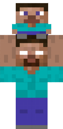 Preview of texture: herobrine holding steve lol 