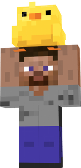Steve with chicken (grey