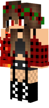 awesome, red, plaid girl with fire