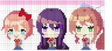 DDLC Monika Natsuki Yuri Sayori Pixel Art