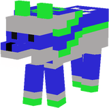 mikey the blue and green dog
