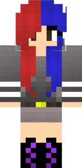 Cute Red Blue Half Tiger Girl