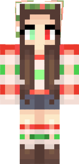 red and green and flower crown