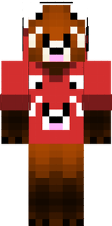 panda in rot
