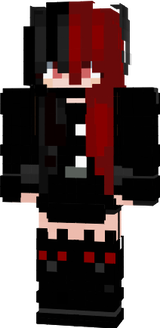balck and red split dye minecraft skin