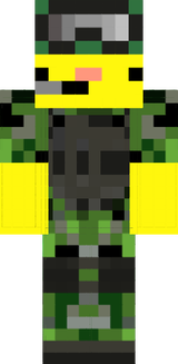 axolotl army soldier with sword yellow camouflage
