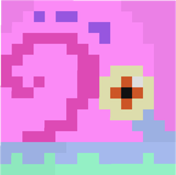 magenta guy snail concrete powder