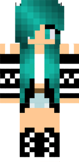 cyan haired wolf girl casual