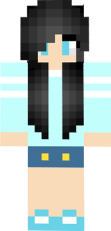 Blue Jersey Girl with Black Hair