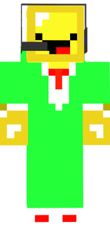 Derpy Budder in a green suit