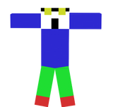 Enigma blue clothes green pants red shoes and inventor glasses
