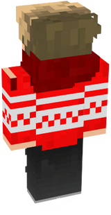 moj skin becon swiateczny szalik czerwony blond 2