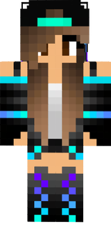 Ender Girl Aqua Cyan Brown Haired Tomboy Skater