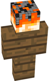The wood is on fire.