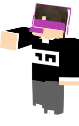 Boy with visor, MLG Headphones, Black shirt, Basketball pants and beautiful brown hair