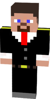 steve in  a black smoking