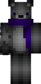 Black Bear with purple scarf
