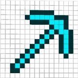 wooden blue pickaxe