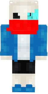 sans with scarf of papyrus tryng kil frisk because is kill papyrus genocide route